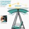 Durable Green Steel Frame 2-Person Outdoor Swing with Adjustable Polyester Canopy
